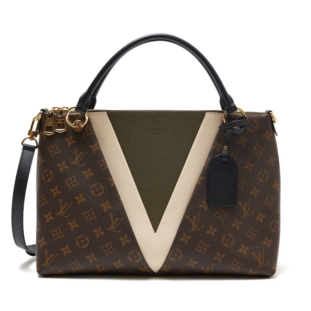 Louis Vuitton V Tote Monogram Leather Brown